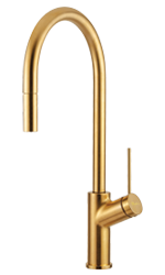 Vilo Brushed Gold Pull Out Mixer from Oliveri